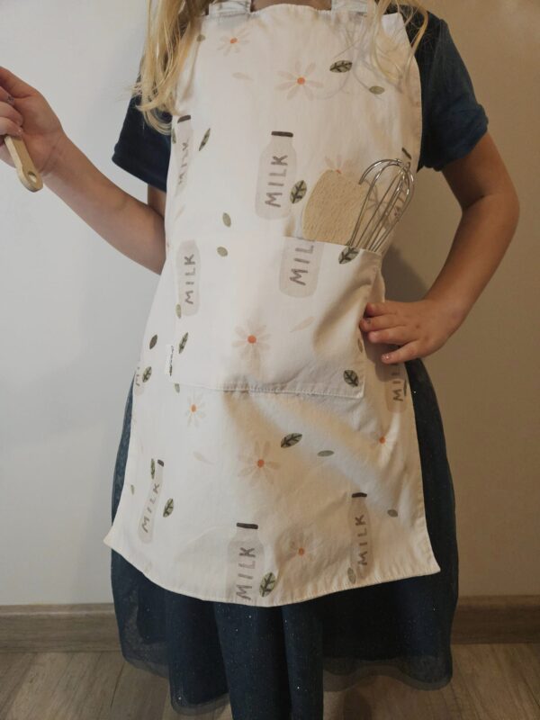 Tablier de cuisine Motifs Bouteilles de Lait pour Enfants (2/7 ans)