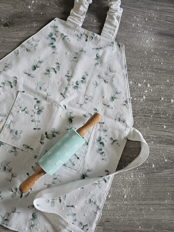 Tablier de Cuisine Enfant - Motifs Feuilles d'Eucalyptus (2/7 ans)