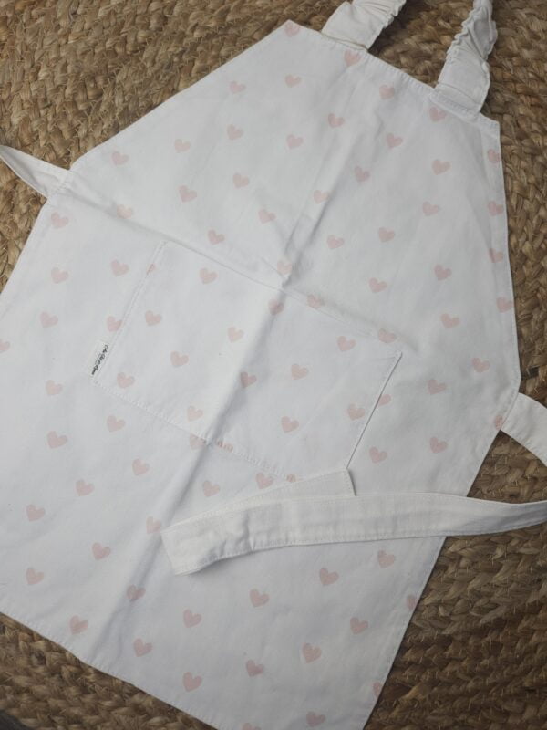 Tablier de Cuisine Enfant - Motifs Cœurs Roses (2/7 ans)